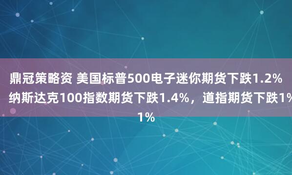 鼎冠策略资 美国标普500电子迷你期货下跌1.2%，纳斯达克100指数期货下跌1.4%，道指期货下跌1%