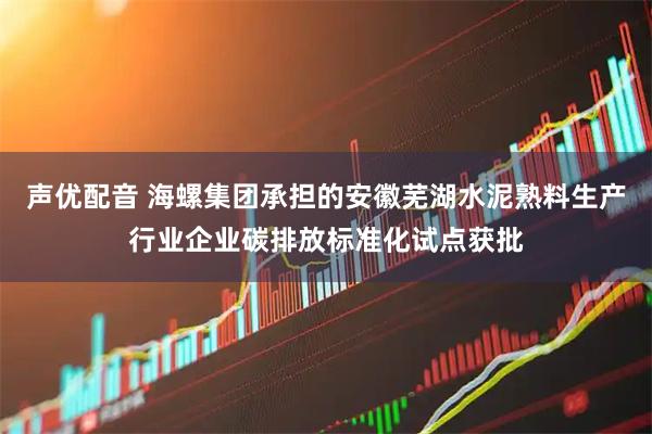 声优配音 海螺集团承担的安徽芜湖水泥熟料生产行业企业碳排放标准化试点获批