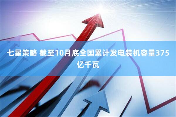 七星策略 截至10月底全国累计发电装机容量375亿千瓦